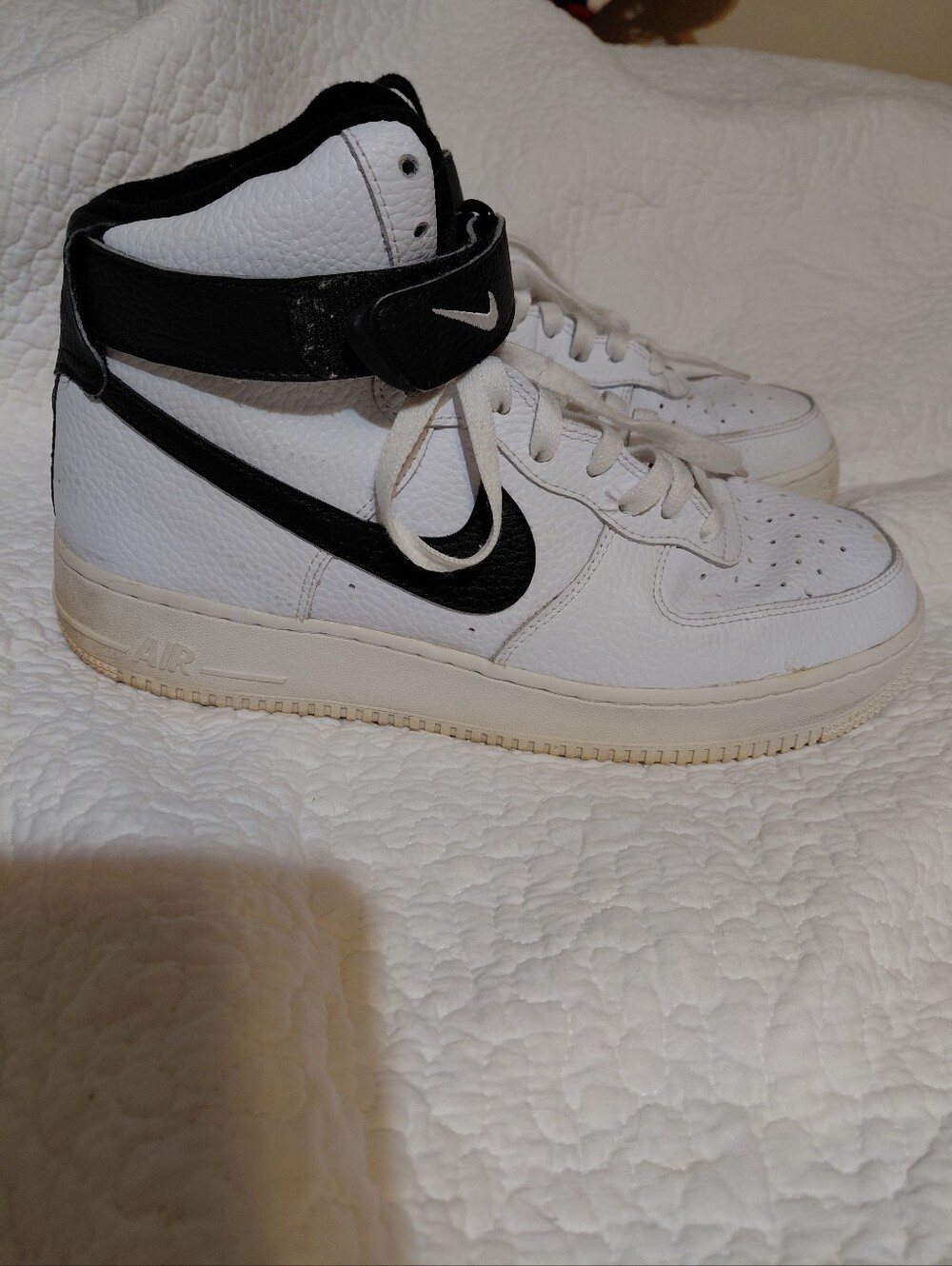 Nike Air Force 1 High Shoes Mens Size 9 White Black Sneakers CT2303-100